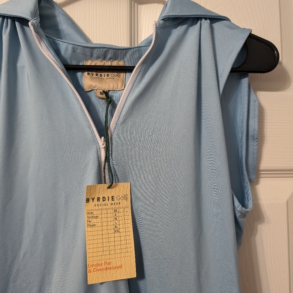 NWT Golf Dress Spandex Blend Baby Blue Dress with Pleated Skirt - Picture 2 of 4